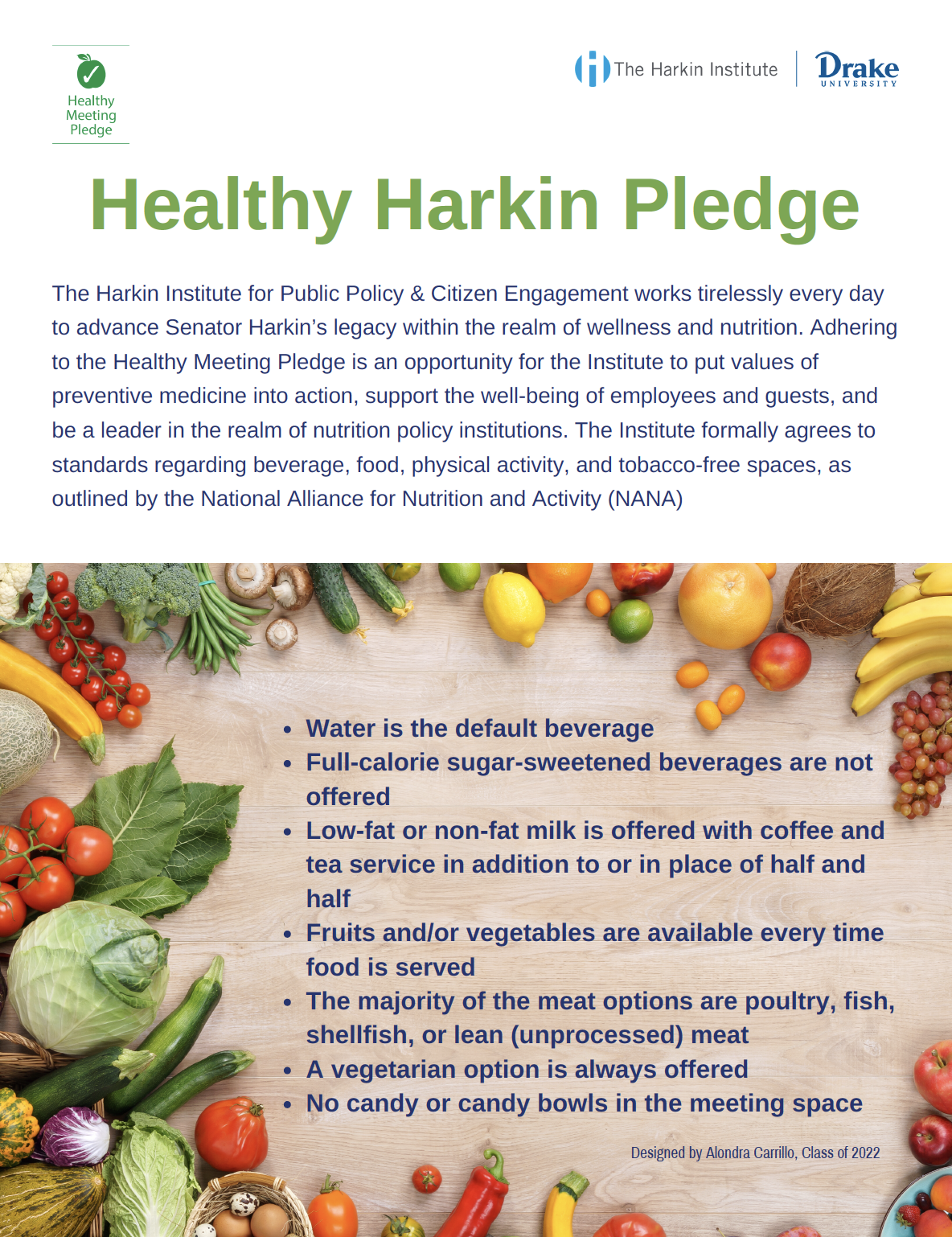 Details of the Healthy Harkin Pledge