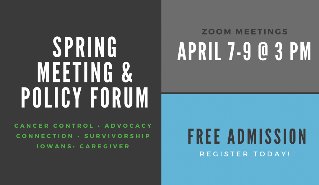 April 7-9 | Iowa Cancer Consortium Virtual Spring Meeting and Policy Forum